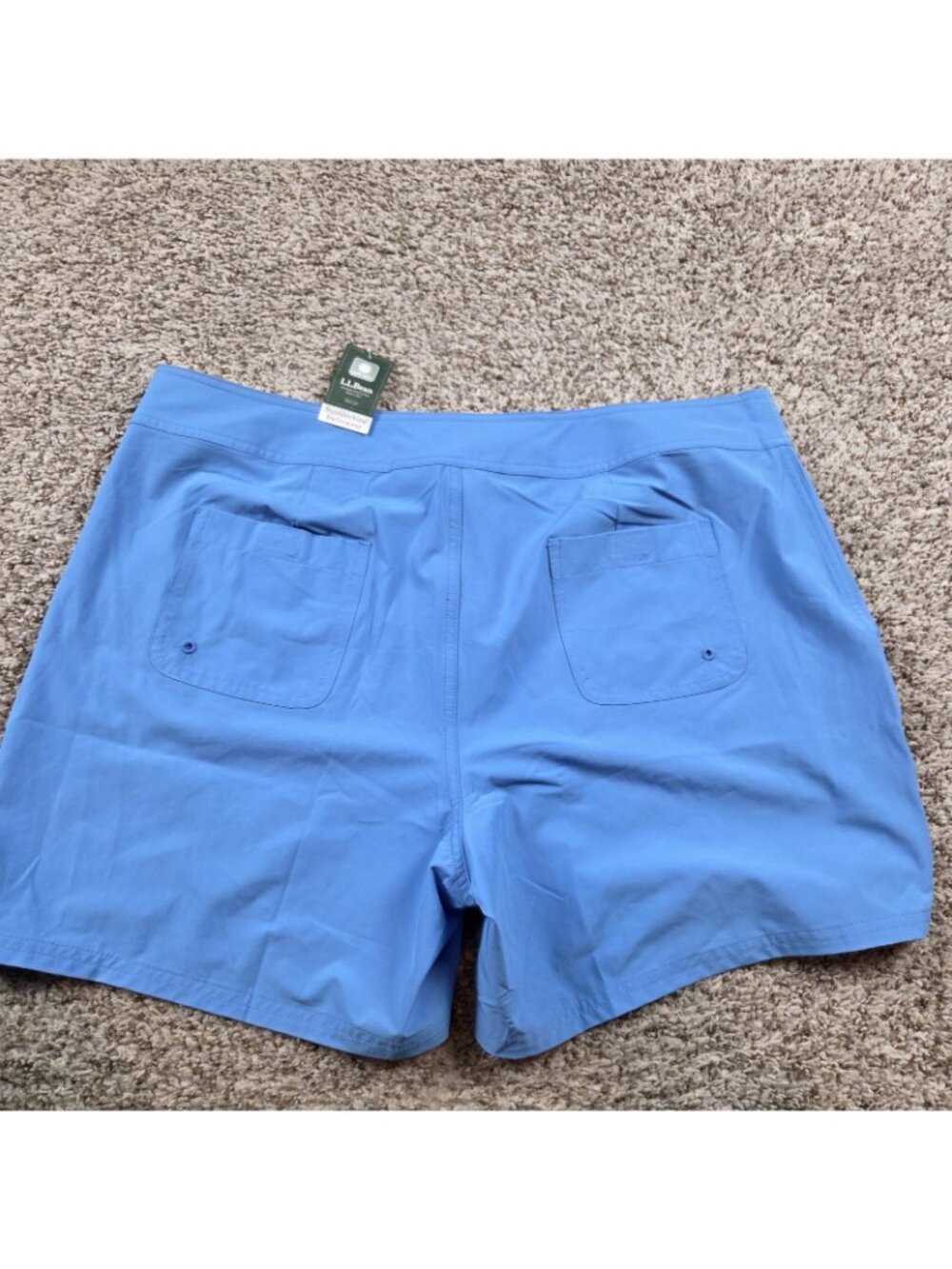 LL Bean Board Shorts Womens 16 Blue Stretch UPF 50 Swim Beach - Picture 6 of 7